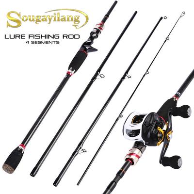 SOUGAYILANG Casting Fishing Rod  2.1m 4 Sections Carbon Fiber Lure Rod