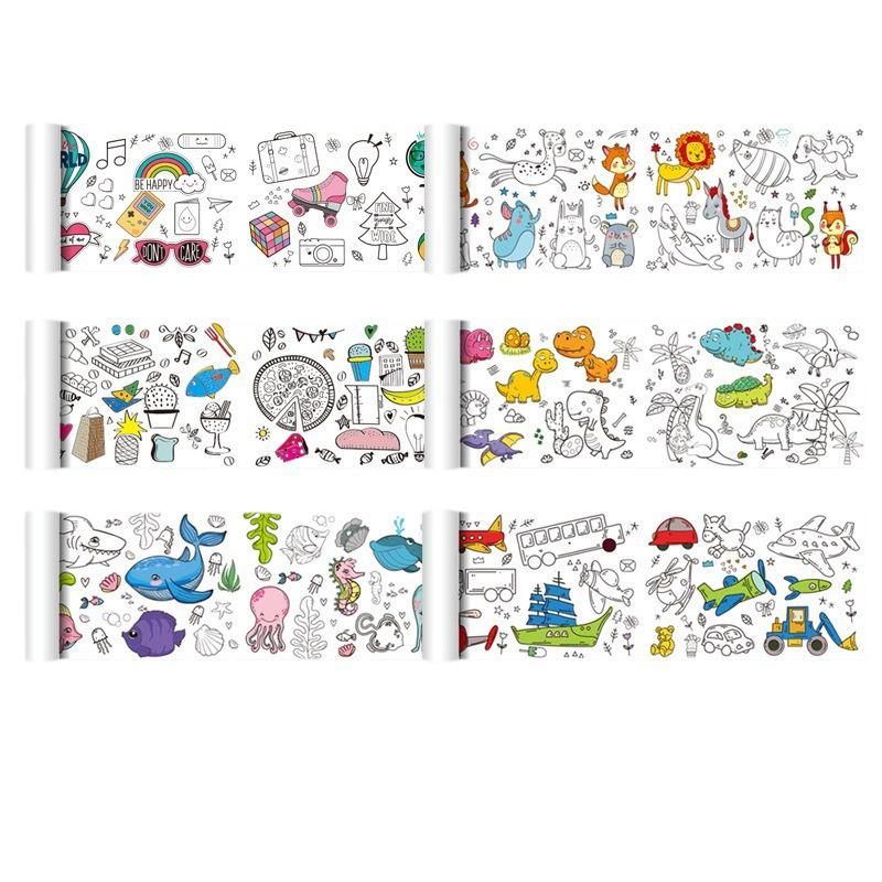 Children's Large Doodle Coloring Paper and Canvas Book for Kindergarten