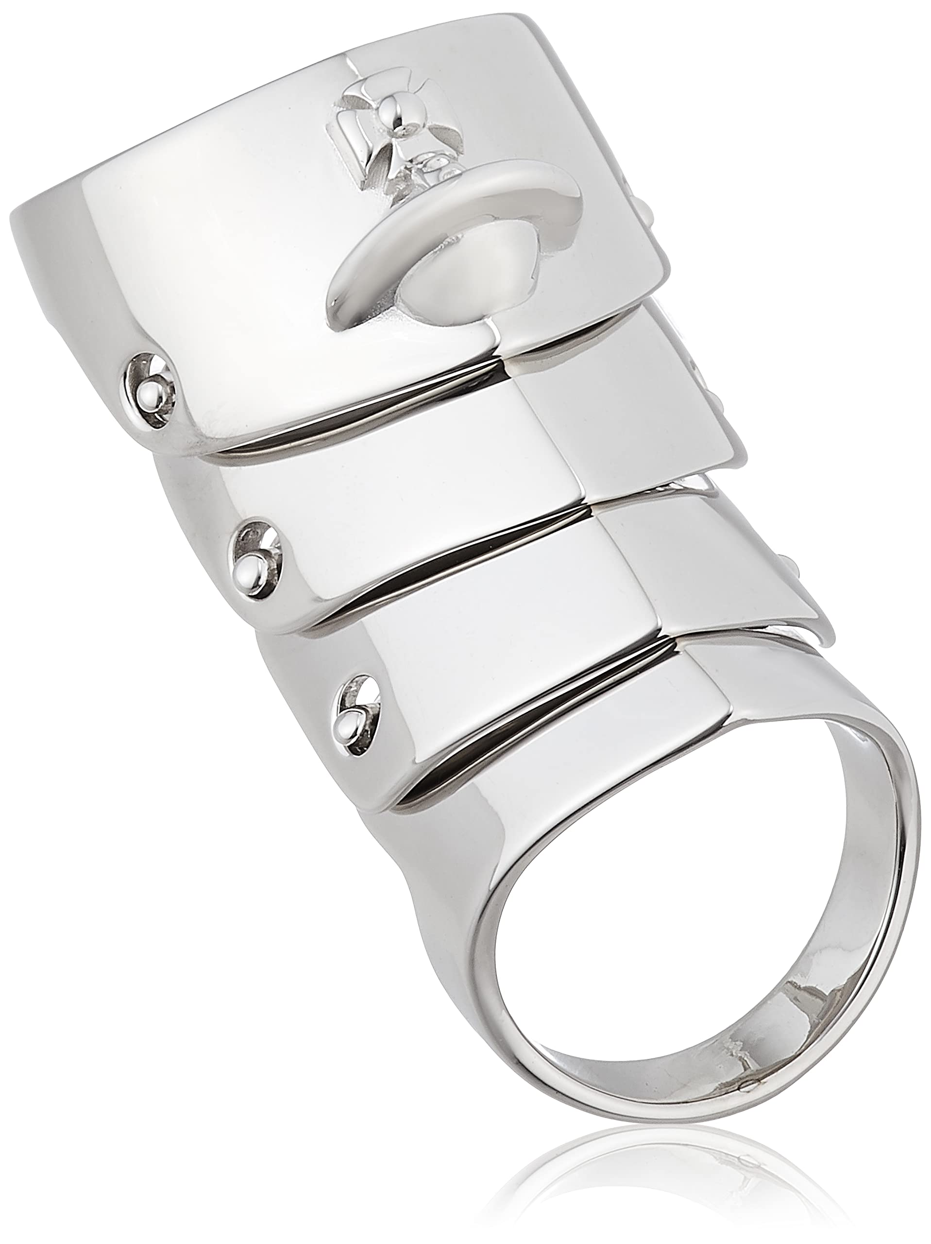 

VIVIENNE WESTWOOD Кільце ARMOUR розміру M Поставляється з оригінальною коробкою та паперовим пакетом 64030003/01P019 (прим. 13.5) [Використано]