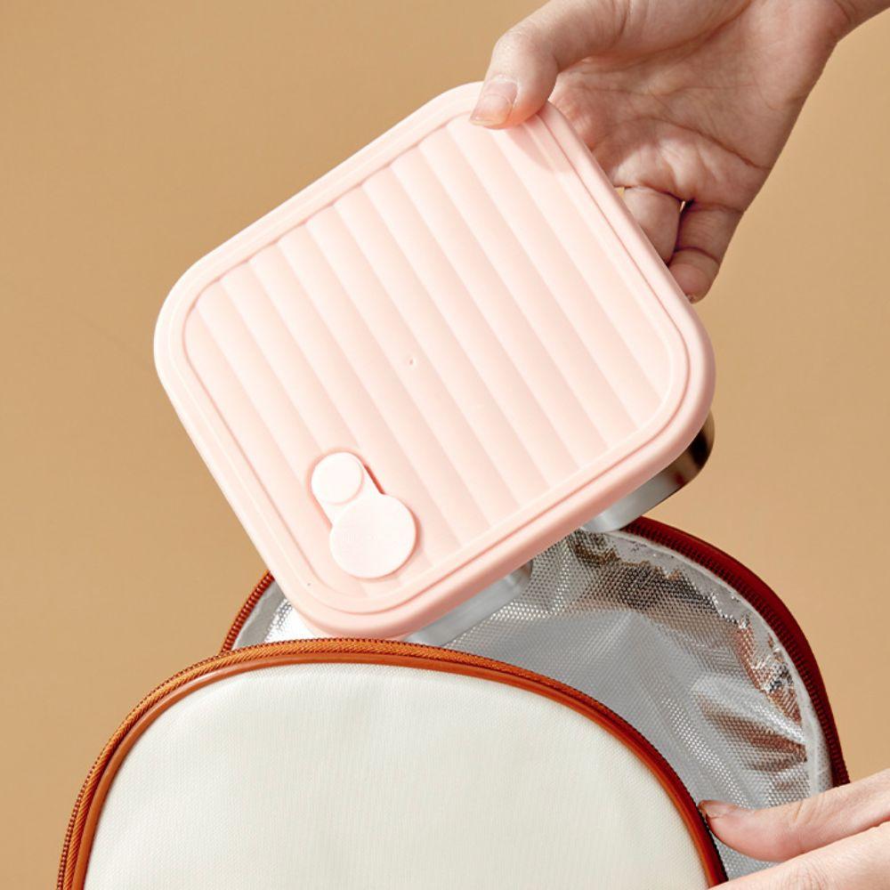 Square Stainless Steel Lunch Box Leak Proof Salad Box Tableware Crisper  Office Workers