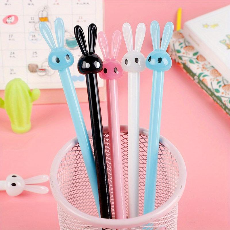 48pcs 0.5mm Cartoon Stationery Bunny Gel Pen Cute Long Ears Rabbit Signature Pen Creative Student Water Pen School Season