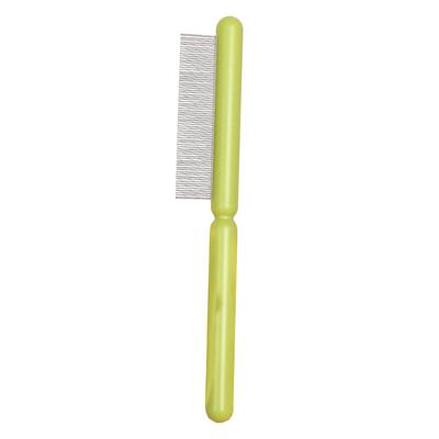 Peigne pour poils d'animaux Lissant Manche ABS Dents en acier inoxydable Pointes arrondies Peigne de toilettage pour animaux pour les poils