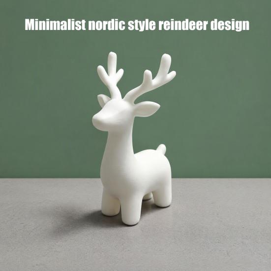 Kleines Schaufenster 3D-gedruckte Elchstatue, Minimalistische nordische Stilfigurine, Langlebiges PLA-Handwerk Modernes dekoratives Tierornament für Weihnachten