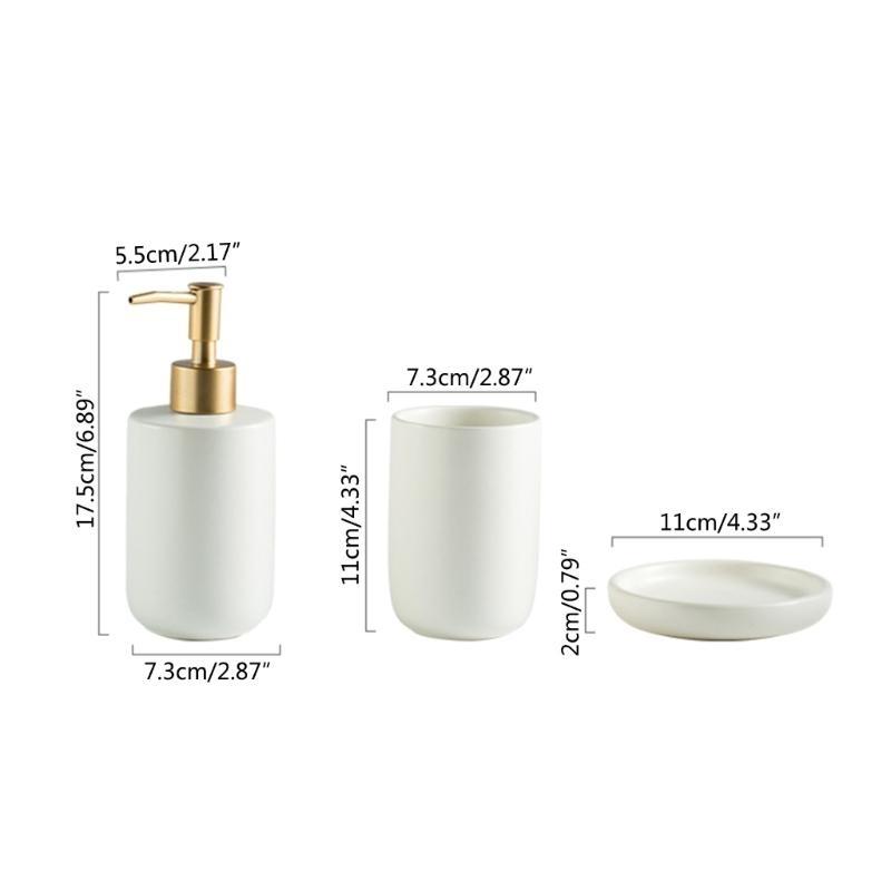 652F Badkamer Wastafelblad Accessoires Sets Lotion Dispenser Zeep Tandenborstelhouder Zeepbakje Moderne Decoratie
