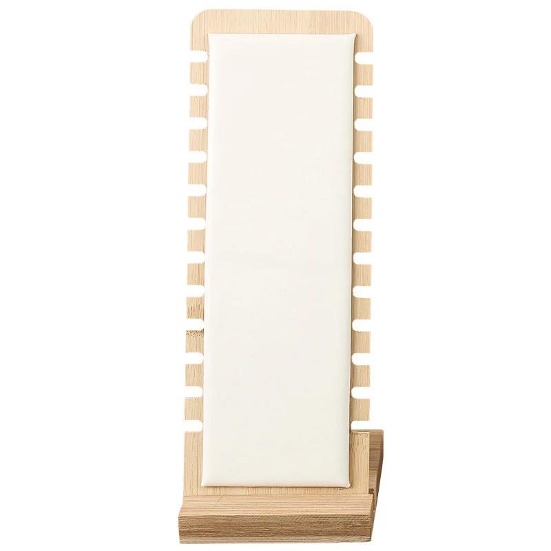 New Solid Bamboo Wood Jewelry Display Stand Necklace Showcase Holder Pendant Long Chain Handing Organizer Holder For Necklaces
