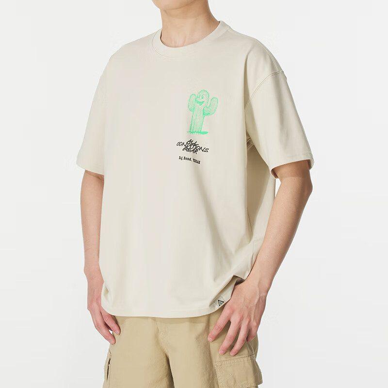 Nike T Shirts Men's Beige Crew Neck Moderate HV1293-229
