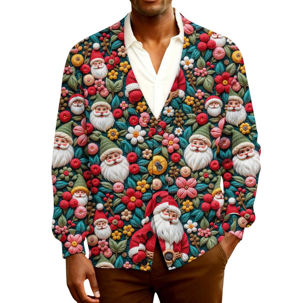 Men's Ribbed Knit Long-Sleeve Cardigan