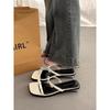 Beautiful temperament cool slippers women's summer high sense outer wear fashionable new go out flat silver slippers