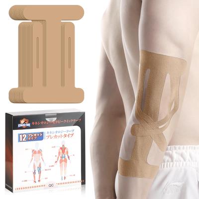 KTQUICK Pre-cut Taping Elbow Elastic Tape 12Pcs Pre-cut Kinesio Tape