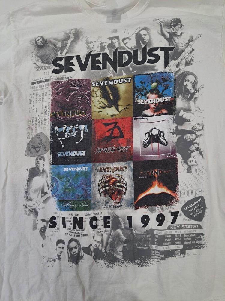 Since 1997 Sevendust Band America Tour Shirt White Unisex S-5XL 1J0358 Unisex T-Shirt M