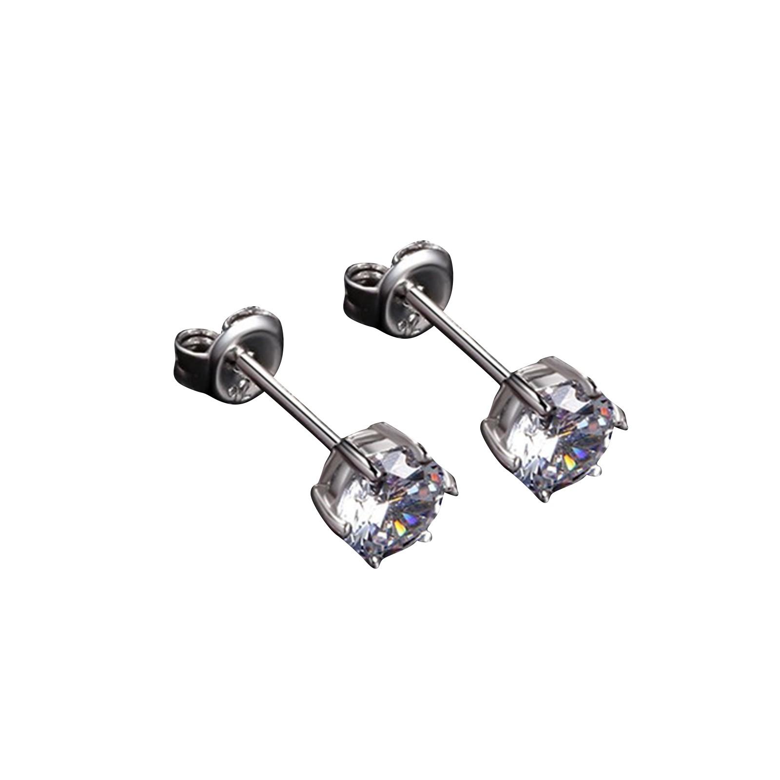 

Inlaid 3mm Zircon Minimalist Earrings One Size серебряный