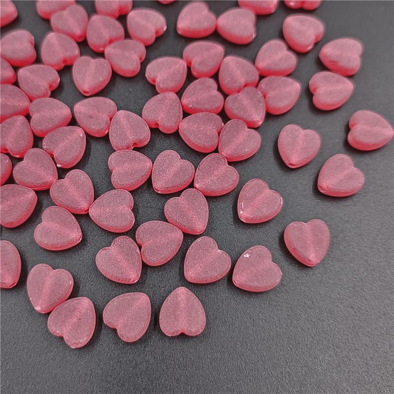 50Pcs Frosted Matte Acrylic Heart Star Beads Pendant DIY for Necklace Bracelet Jewelry Making
