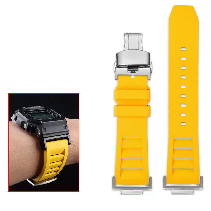 Classic Modified High Quality Fluororubber Watchband For Casio DW5600 DW-5600 GW-B5600 GW-M5610 GA 110 100 120 GA2100 Series Waterproof