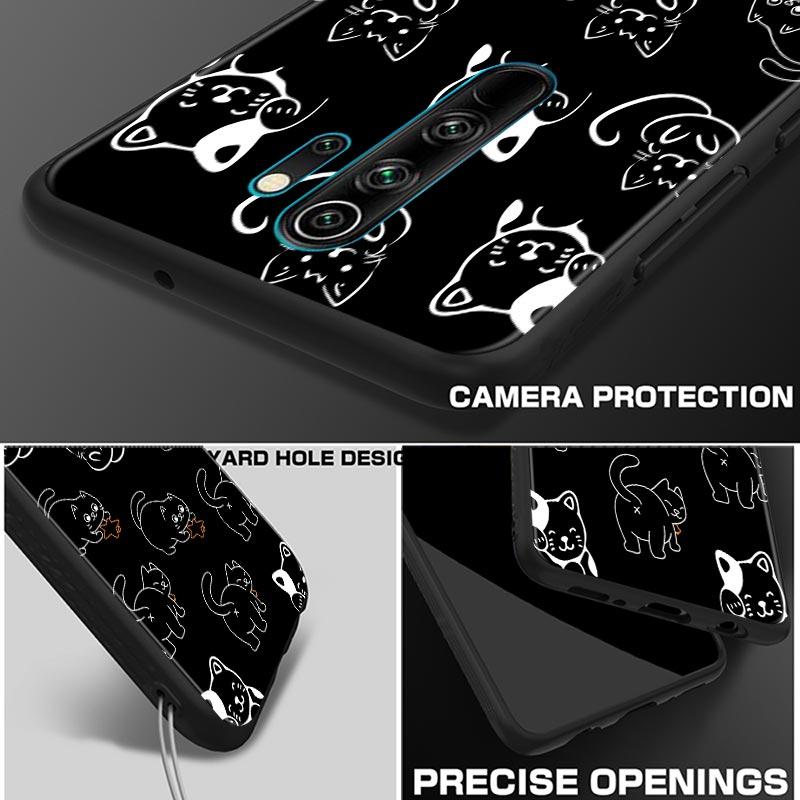 Funny Cute Cat Line Art Phone Case For Xiaomi Redmi Note 11 10 9 8 Pro 9S 8A 10S 11S Soft Cover For Redmi Note 8Pro 10Pro Fundas