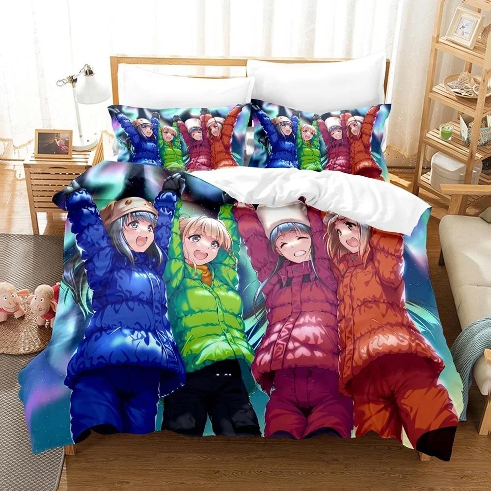 Anime A Place Further Than The Universe Bedding Set Single Twin Full Queen King Size Bed Set Adult Kid Bedroom Duvet cover Sets