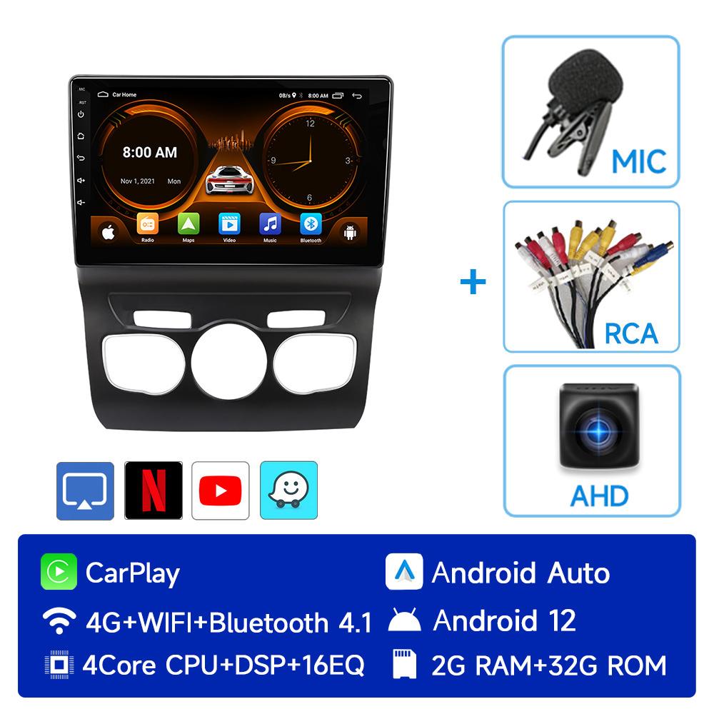 JIUYIN Android 12 Car Radio 2 Din For Citroen C4 2 B7 2013 2014 2015 2016 Multimedia Video Player GPS Navigation 4G Carplay Auto
