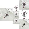 Gothic Style Black Spider Pendant Necklace For Women Fashionable Statement Jewelry