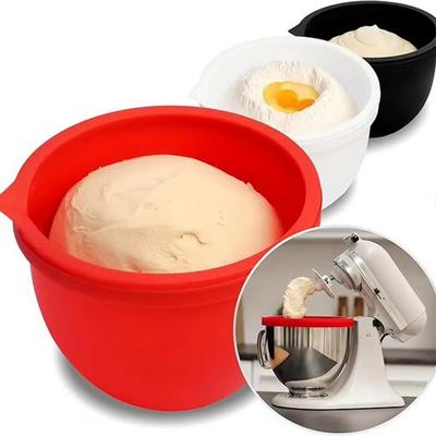 Food-Grade Silicone Mixer Liner Bowl - Multi-Functional Flour Mixing Basin for Stand Mixers, Baking Tool with Red/White/Black