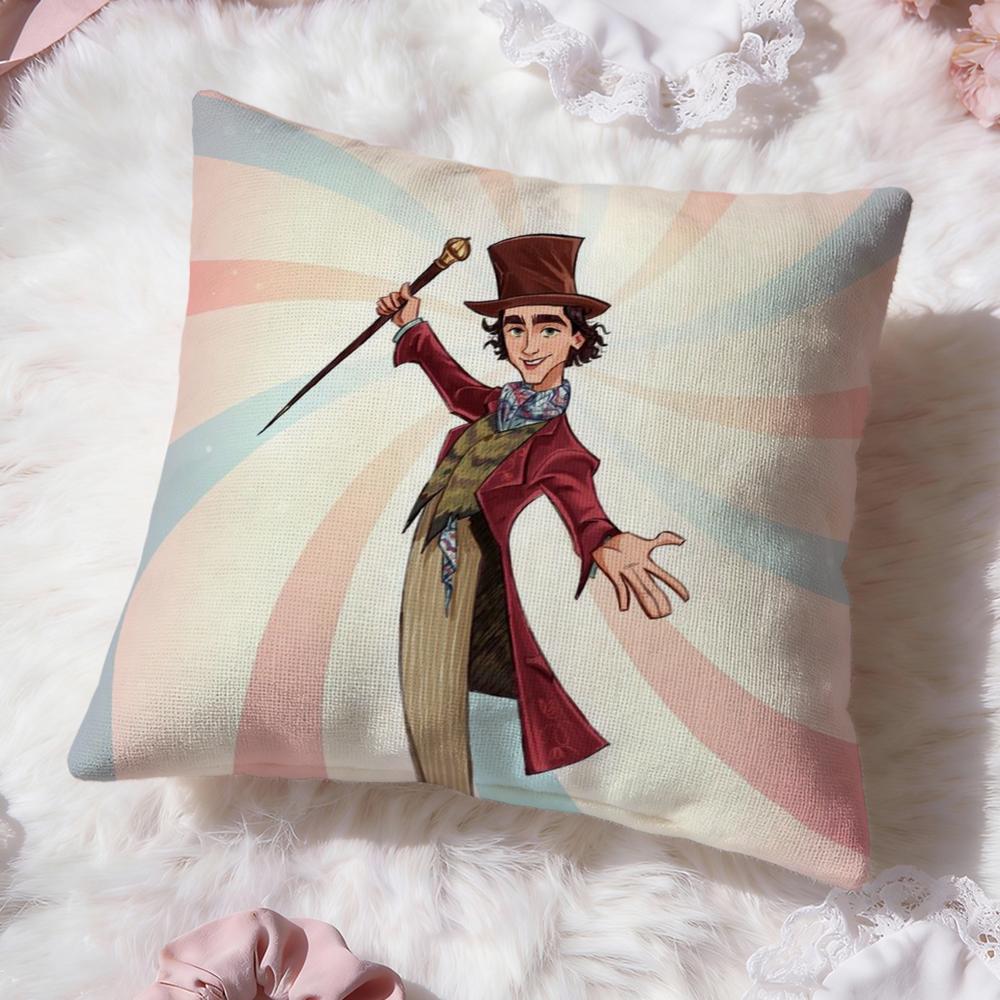 Moive W-Wonka Cushion Cover Premium Comfort Reversible Pillow Cove -Two in One Design for Any Room & Car Interior