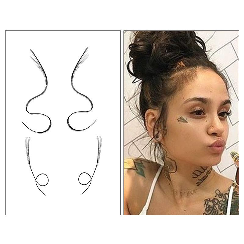 Bangs Broken Hair Tattoo Sticker Baby Hair Tattoo Hairline Wig Sticker Sideburns Edge Sticker