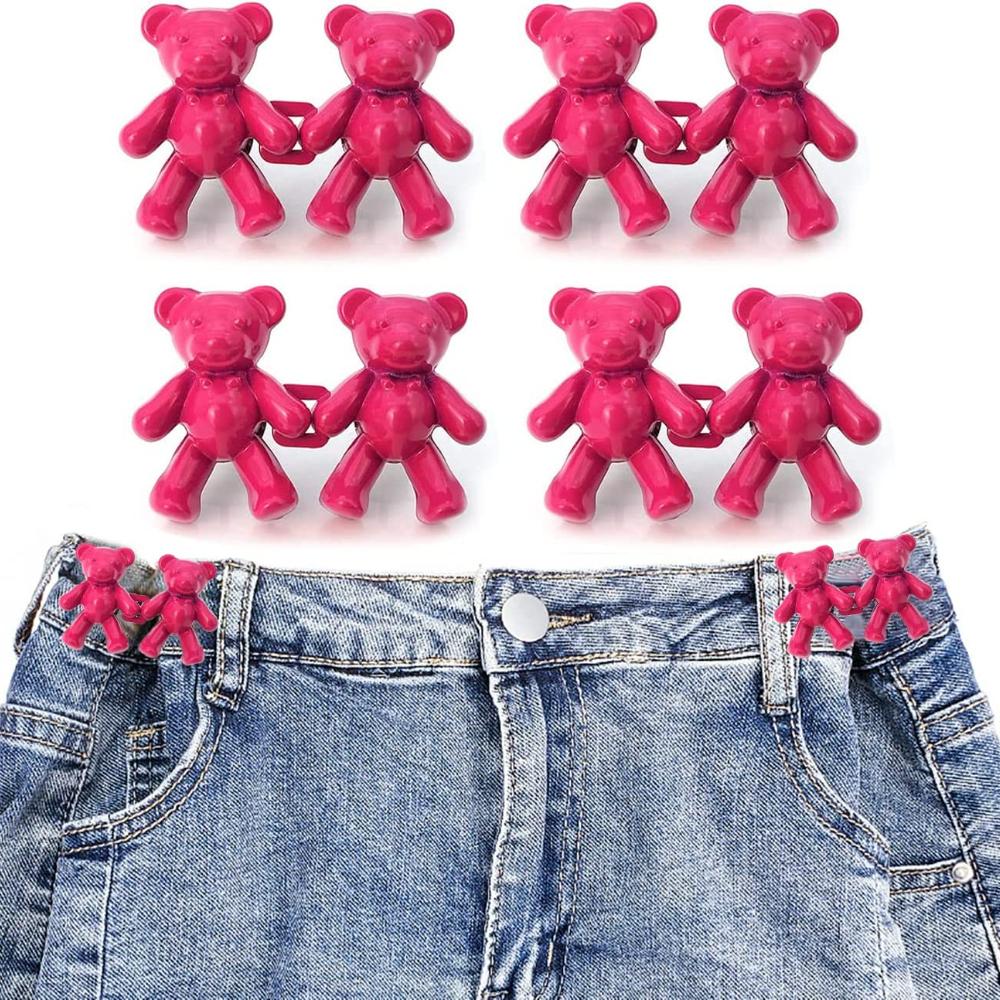 8pcs Fashion Bear Detachable Tighten Waist Button Pin Adjustable Waist Buckle Extender Pin for Skirt Pant
