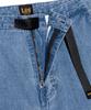 LEE Men Webbing Belt Linen Denim Pants Indigo Light