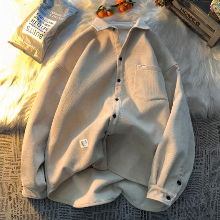 Damen-Fleece-Lined Hemd im koreanischen Stil, lockere Passform - Trendiges, vielseitiges und altersloses Plus-Size-Oberteil