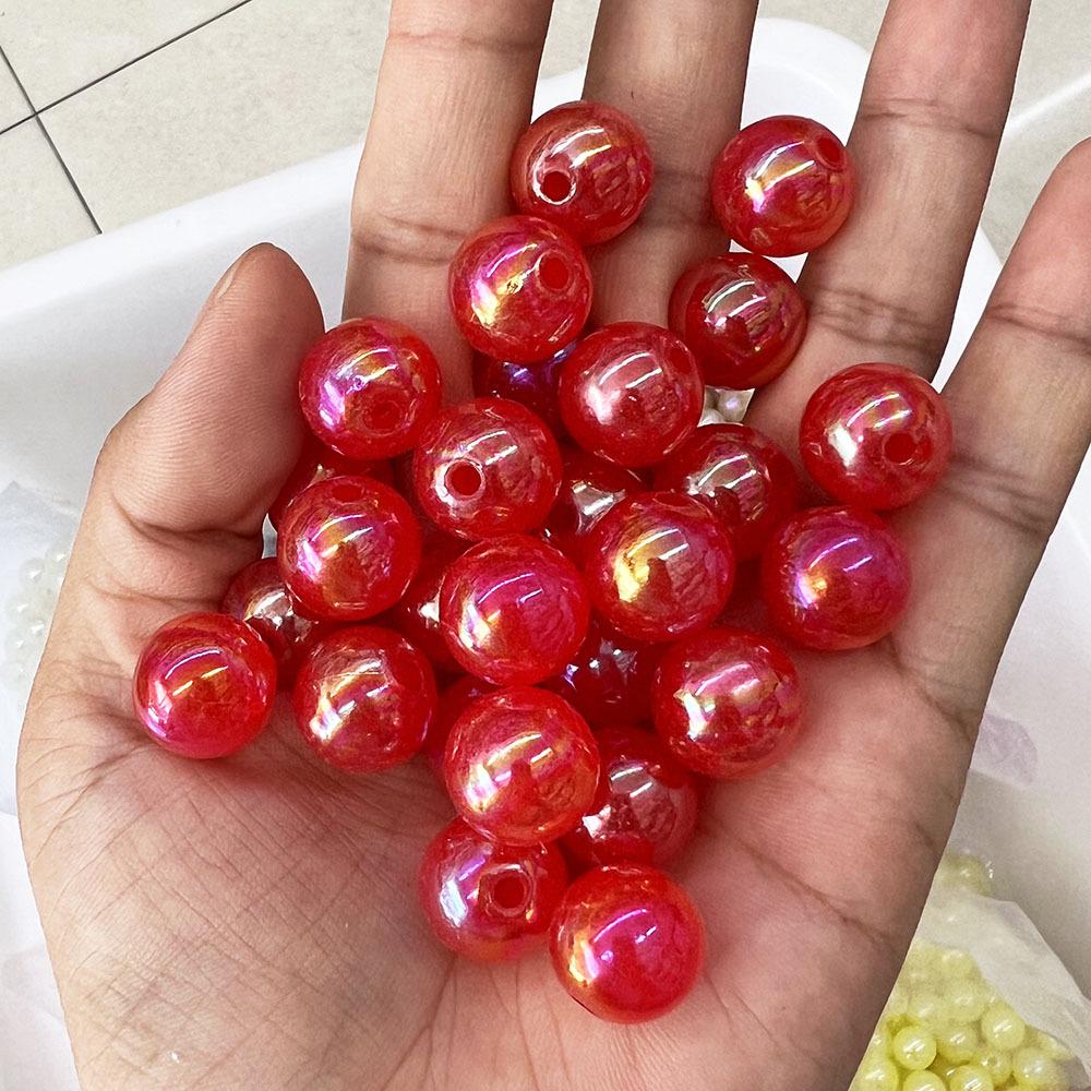 14mm Iridescent Acrylic Jelly Round Beads for Mobile Phone Chains & Jewelry Making