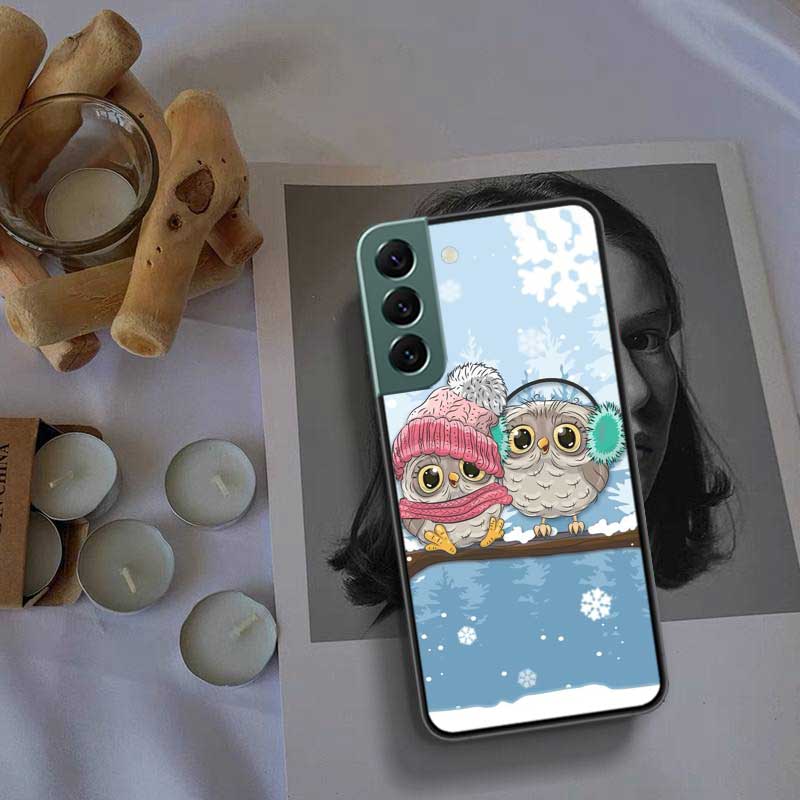 Baby Cute Owl Lover Cartoon Candy Winter Phone Case For Samsung Galaxy A12 A22 A32 A42 A52 A72 A54 A34 A24 A14 A73 A53 A33 A23 A