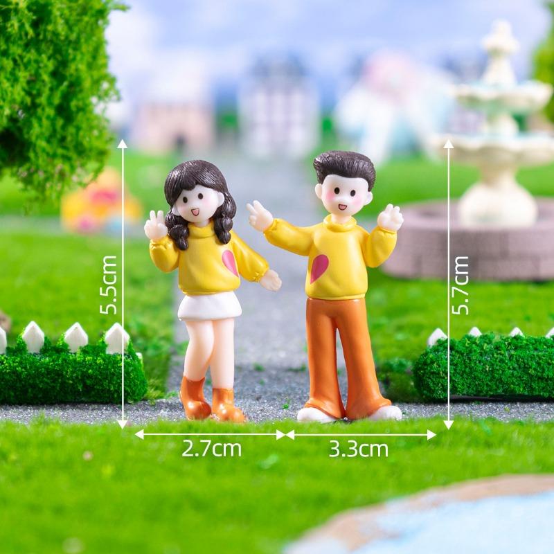 Cute Couple Dolls for Taking Photos Handmade Decorative Accessories Car-mounted Desktop Micro-landscape Small Ornaments