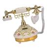 MS-9100 Round Base Ceramic European Rose Retro Telephone for Automatic Detection To FSK  DTMF