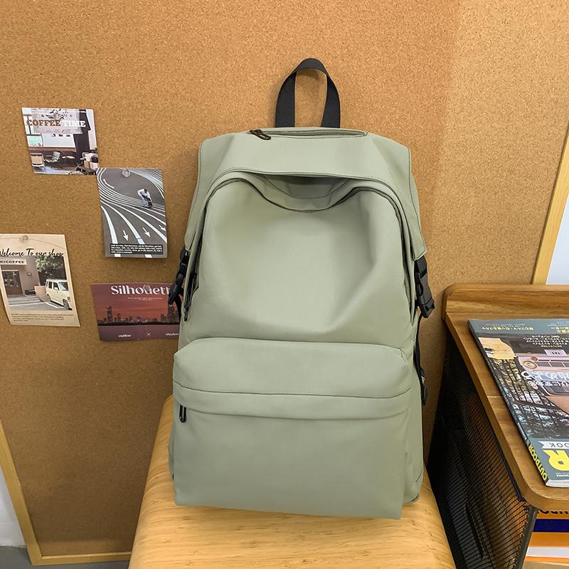 Men Large Capacity Backpack Women Solid Color Backpack Junior Senior High School Student Schoolbag