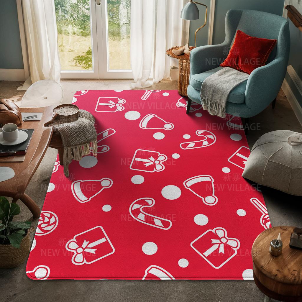 House Entrance Carpet Home Door Mat Living Room Bath Foot Bathroom Non-slip Water Absorption Rugs Bath Merry Christmas Winter