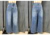 2026 Women's High Waist Heart Jacquard Denim Wide Leg Pants - Slimming, Versatile, and Stylish European & American Design