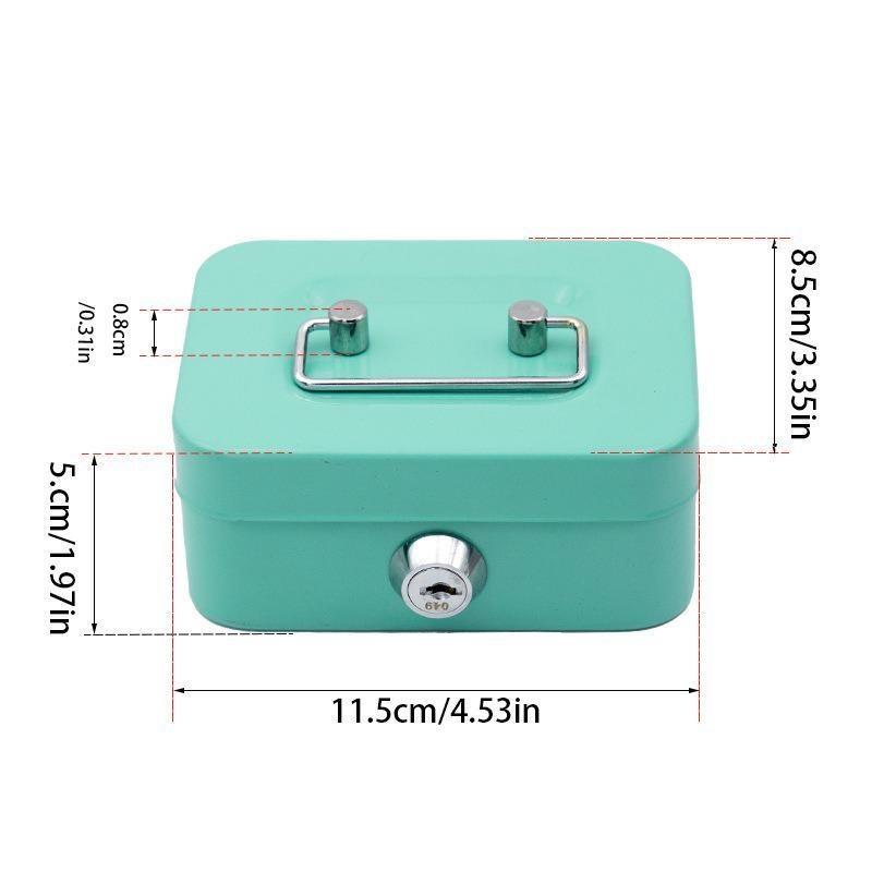 Metal Cash Box Mini Safe Lock Box Money Bank Metal Coin Bank Security Box Sturdy Cash Portable for Kids Coin Collection