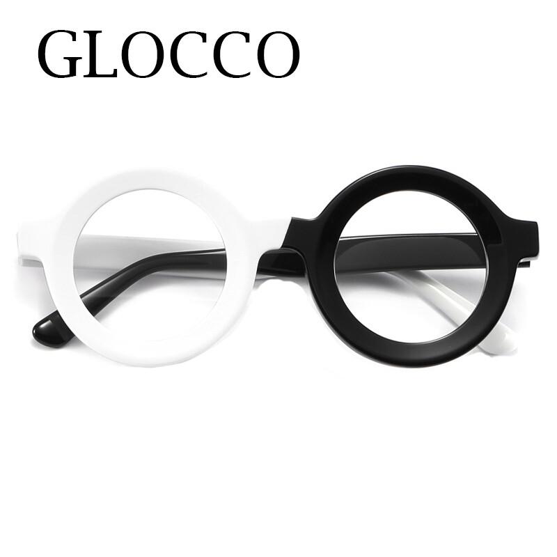 Unique Black White Round Reading Glasses Women High Quality Acetate Frames Magnifying Glasses with Astigmatism