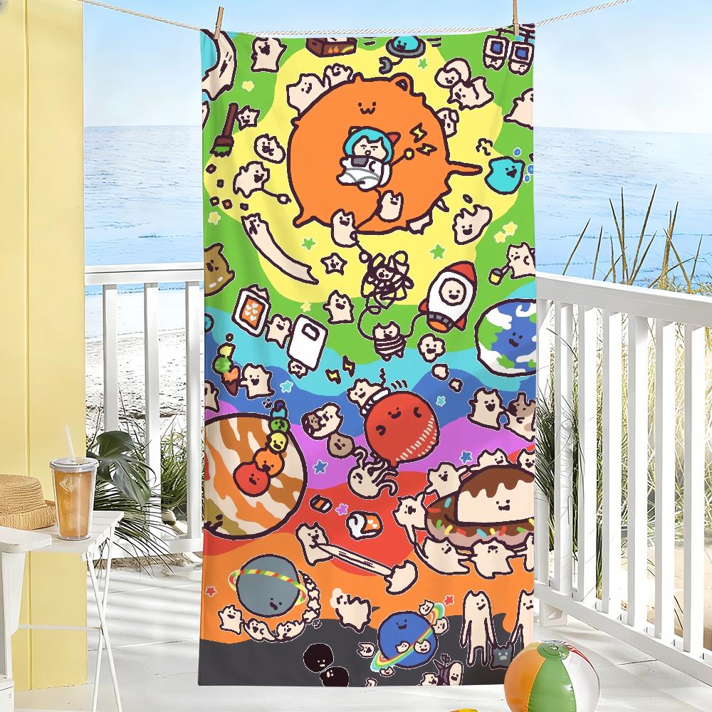 Cute E-EverydayOneCat Fashion Towel Soft Pool Gift For Travel Gym Shower Camping Quick Dry Sports Large Beach Towels