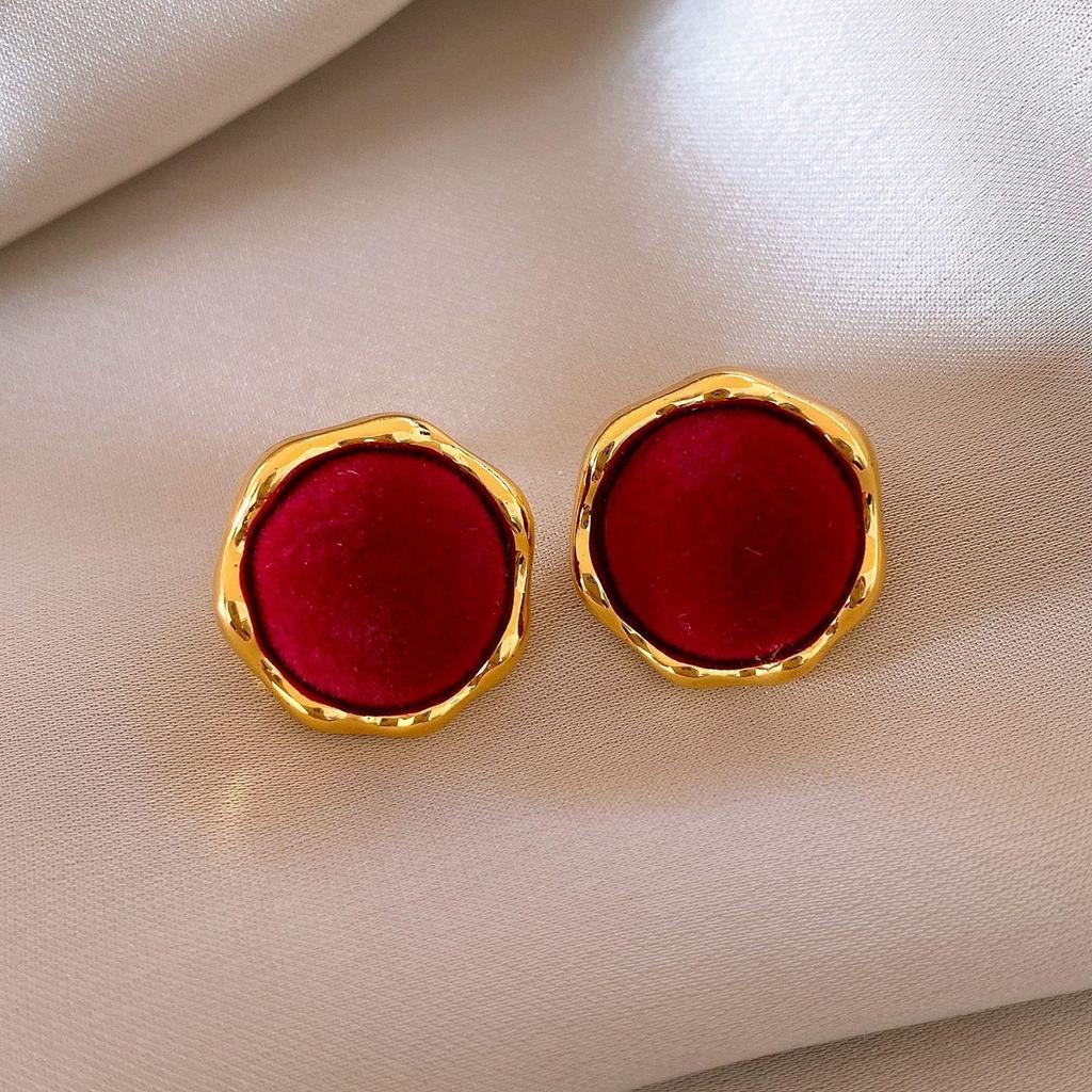 Silberne Nadel Tropfenöl Rote Perlen Ohrstecker - Eleganter & Vielseitiger Schmuck für Damen