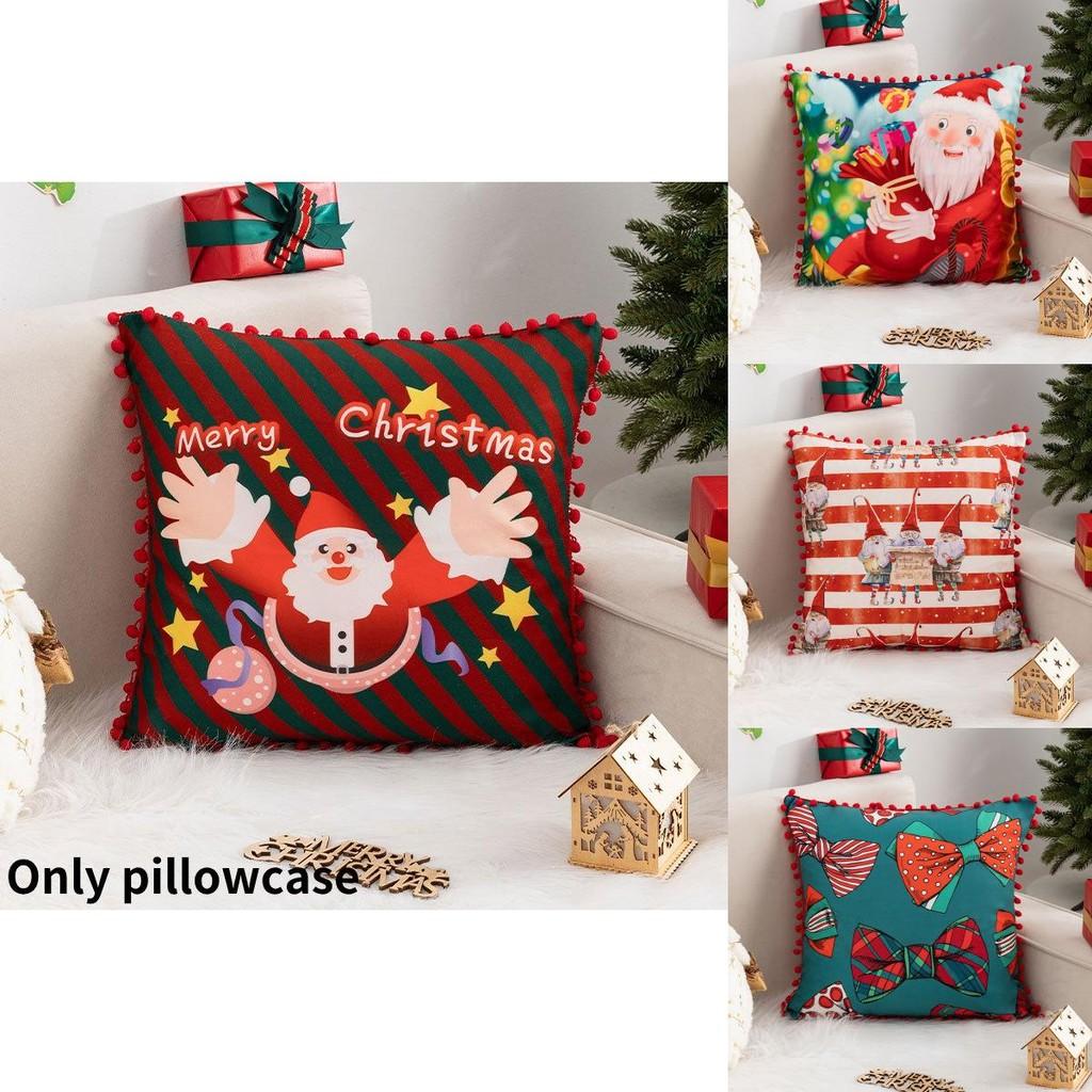 Cute Cartoon Character Throw Pillow Cover For Christmas Festive Home Dcor 45x45cm