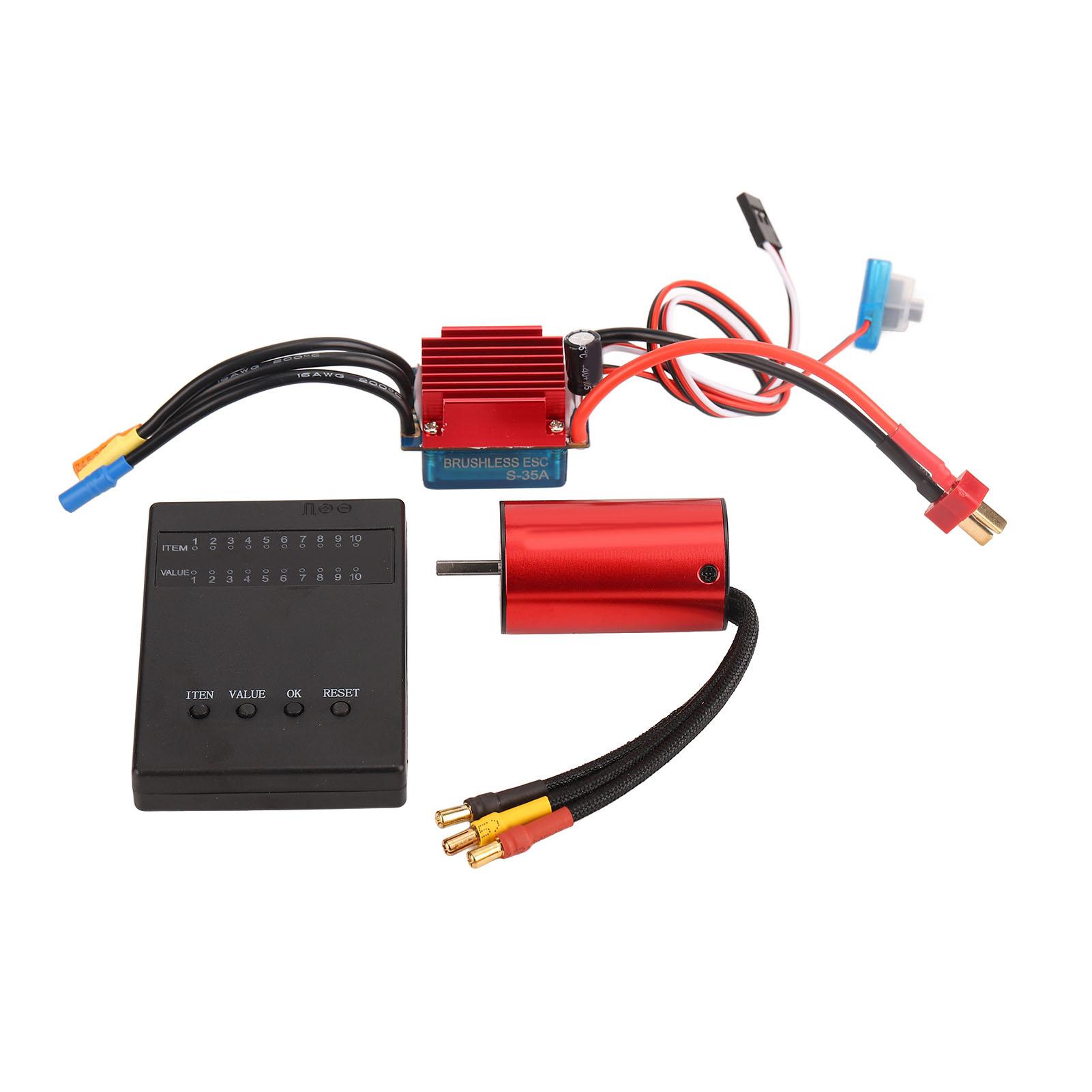 

2845 Brushless Motor Set 3700KV Waterproof Brushless Motor 35A Brushless ESC with ESC Programming Card for 1/12 RC Car
