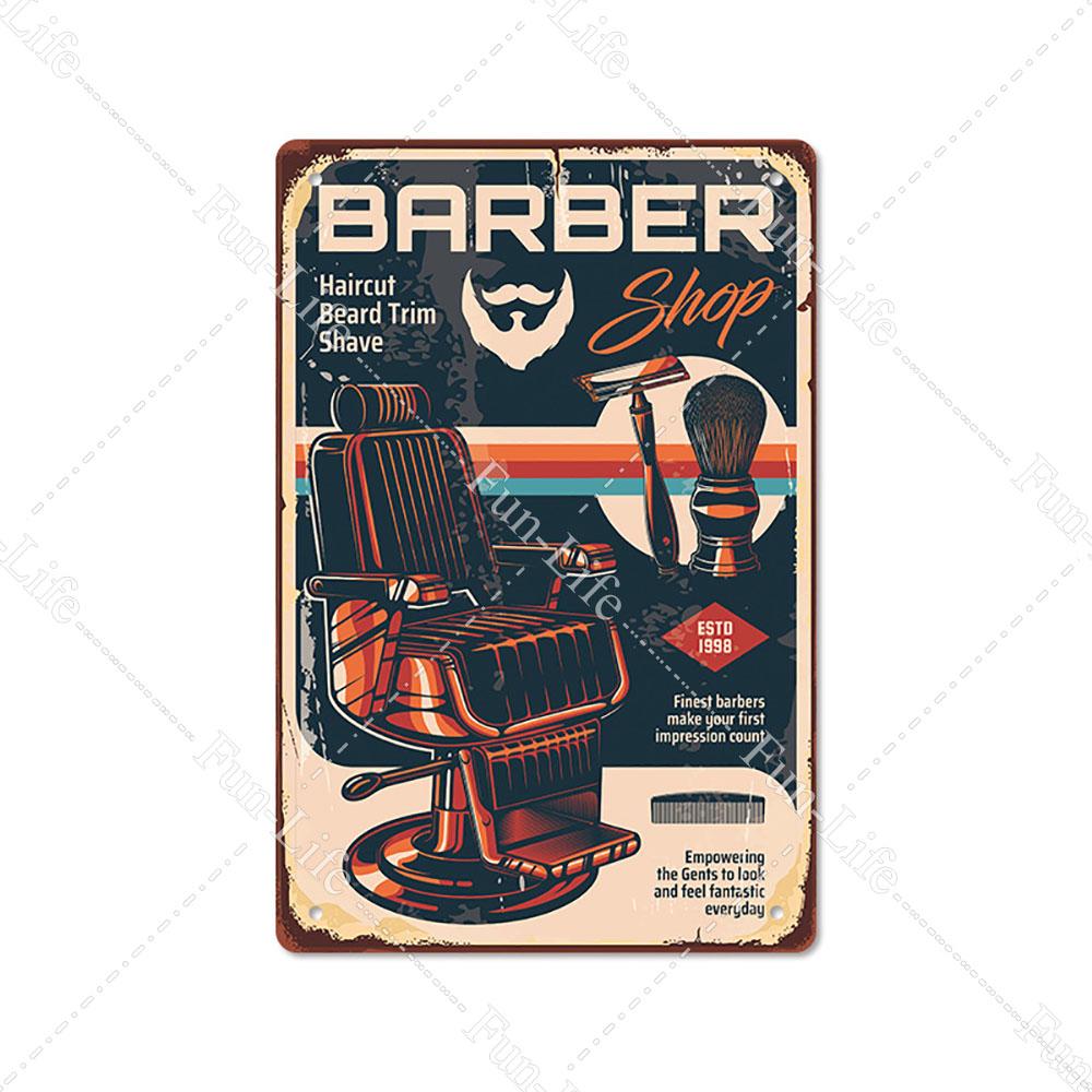 2024 New Barbershop Retro Plate Poster Vintage Home Decor Retro Metal Tin Signs Pub Car Garage Wall Art Home Decor 20x30cm