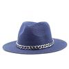 Men's and women's acrylic decorative big-brimmed straw hat spring and summer British style new outdoor travel sunshade jazz straw hat
