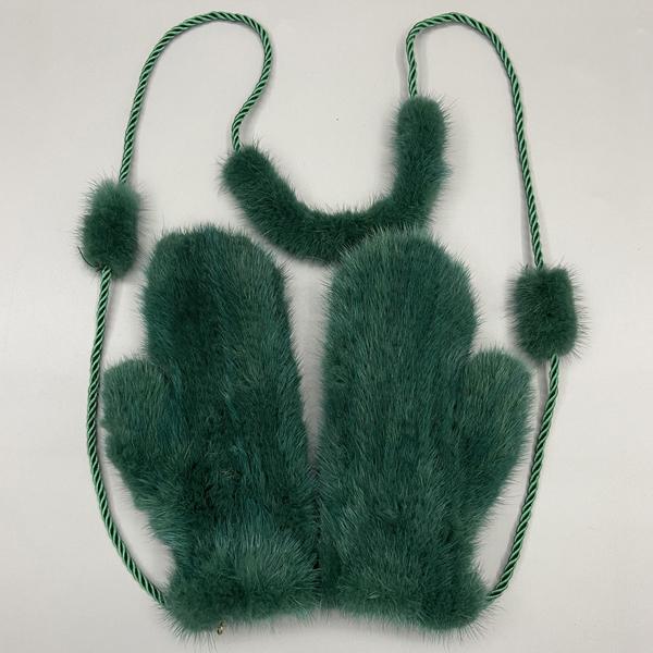 

Жіночі хутряні рукавички Натуральна норка Лисиця В язані Теплі З єднані пальці Рукавиці 12 кольорів One Size