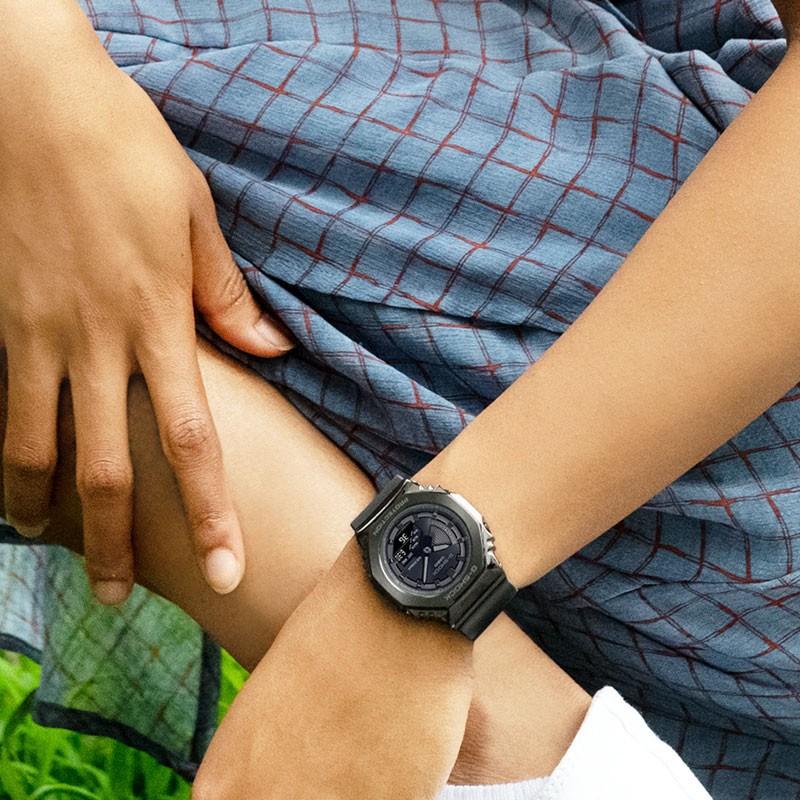 Casio Farmhouse Oak Fashionable Sports Waterproof Quartz Movement Resin Strap Japanese and Korean Watch Women's Watch Black Dial GM-S2100B-8APR