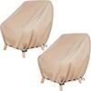 2PCS Outdoor Chair Protective Cover Oxford Cloth Chair Cover Khaki Waterproof Chair Covers 2-Pack Durable Outdoor Seat Protectors