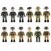 12pcs/sets WW2 Military Soldiers Soviet USA UK Army MOC 4.5cm People Building Blocks MiniFigures Bricks Toys for Boys Gift Toys