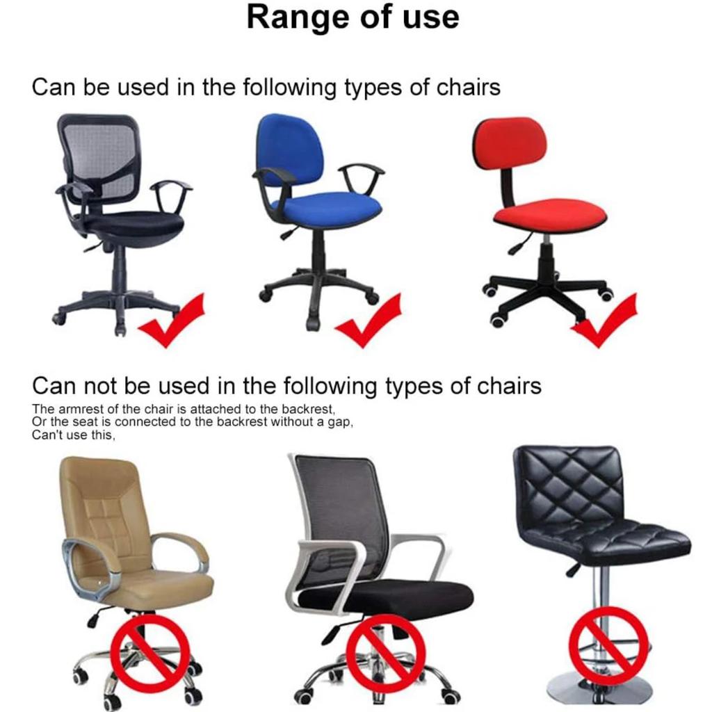 Stretch Elastic Velvet 2 Piece Universal Computer Chair Seat Cover Rotating Office Chair Slipcover