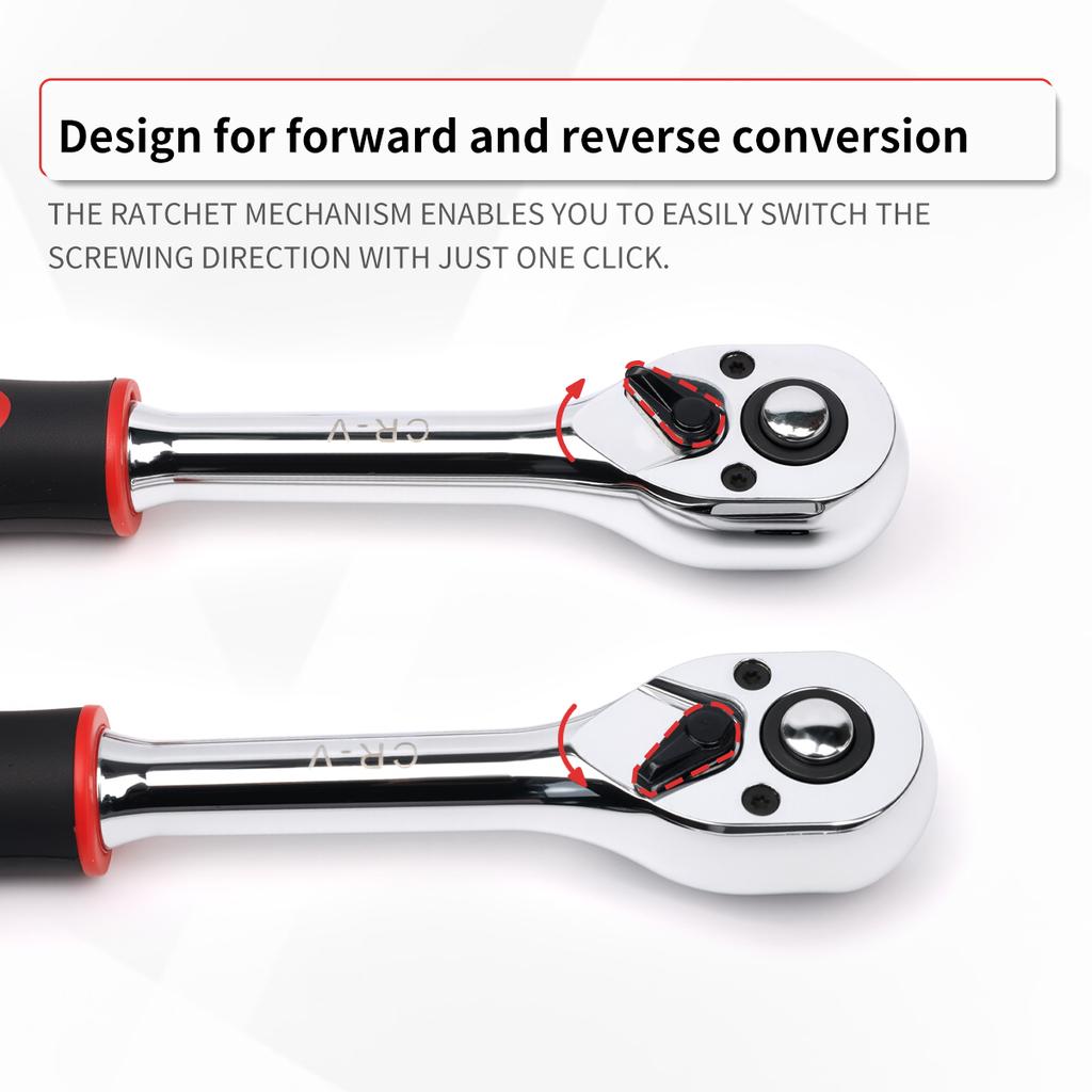 72teeth 1/4" 3/8" 1/2" Adjustable Extension Ratchet Handle Wrench Long Rotating Telescopic Socket Ratchet Wrench Spanner