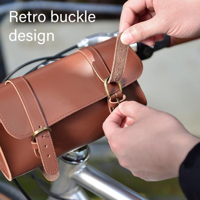 Biciclette Vintage Borsa Anteriore Borse in Pelle per Bicicletta Borse Delicate per Selle di Bicicletta Borsa Accessorio per Bicicletta con Ampio Spazio di Archiviazione