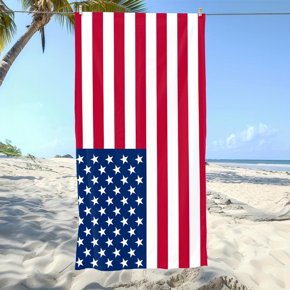 

American Flag Beach Towel Single Sided Print Quick Dry Microfiber Beach Towel Pool Beach Swim Patriotic Decor Classic Proud Gift W30*H60(CM)